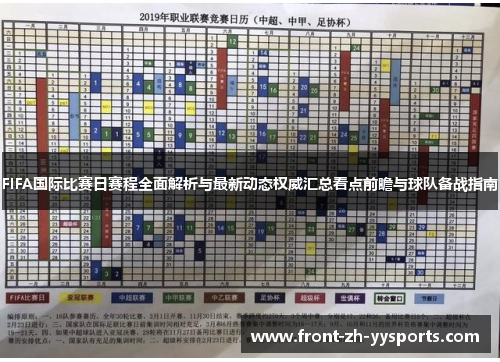 FIFA国际比赛日赛程全面解析与最新动态权威汇总看点前瞻与球队备战指南